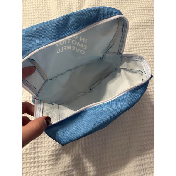 New Garnier Blue Makeup Bag "In Case of Emotional Overflow" Toiletry Pouch - Picture 3 of 5